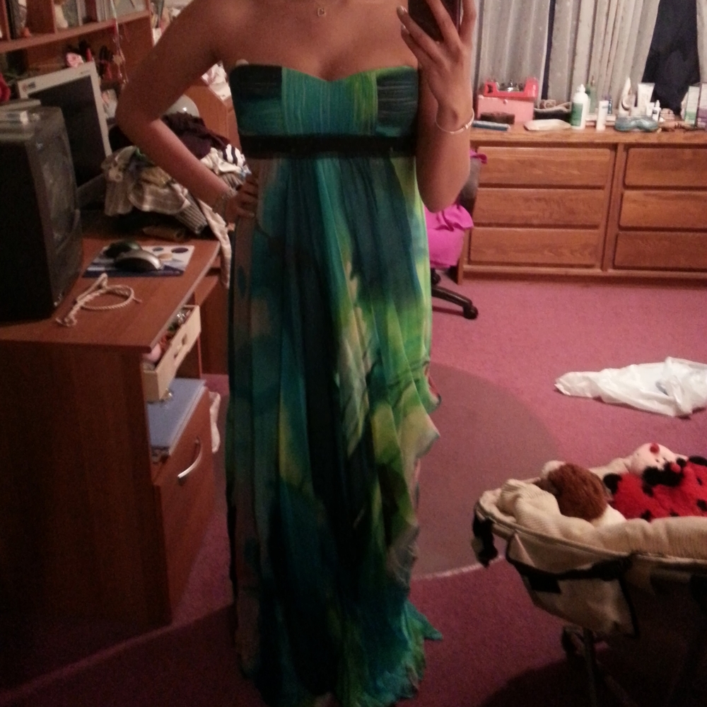 Bcbg multi colored silk gown